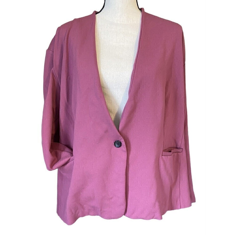 RYAN Wylde Cardigan Women's Size 5X Purple Lilac One Button Closure Pockets